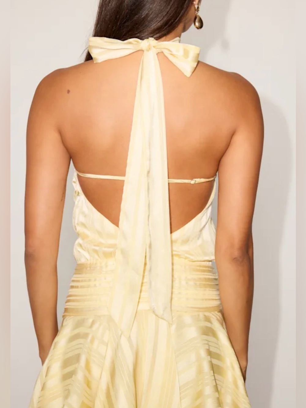 Lulus • Light Yellow drop waist mini dress• like new • worn 2X - Picture 5 of 7